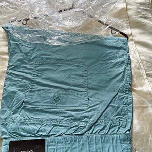 CAPRI, LIGHT TWILL, CAMEO BLUE, SIZE 28, COTTON/SPANDEX BLEND, FLY FRONT, POCKET